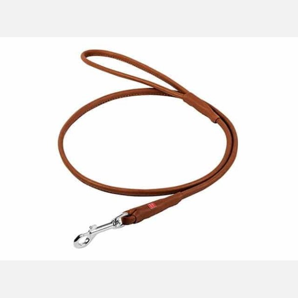Rundsyet lder frerline, 122 cm/ 6 mm cognac fra Waudog