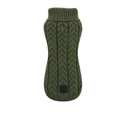 Grn flettet strikketrje