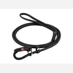 Udstillingsline soft rundsyet l�der sort 135 cm/6mm.