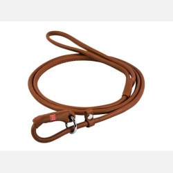 Udstillingsline soft rundsyet l�der cognac 135 cm/6mm.