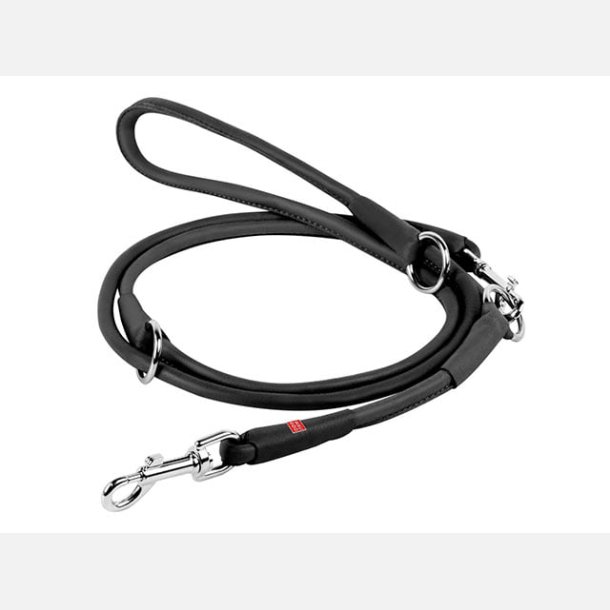 Rundsyet lder dressurline, 183 cm / 6 mm. sort