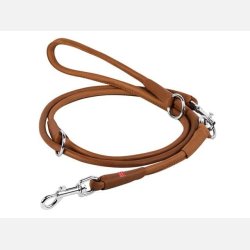 Rundsyet lder dressurline, 183 cm / 6 mm. cognac