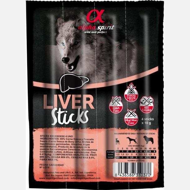 Lever sticks - svine lever (4 stk. af 10 g.)