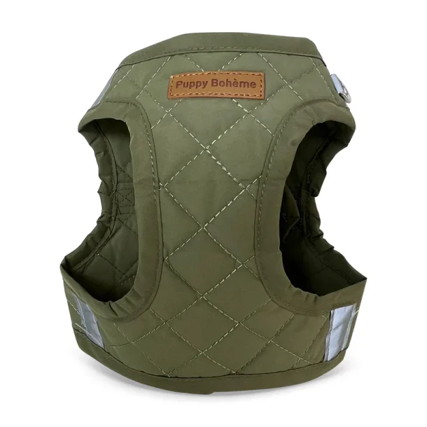 Dark olive step-in sele fra Puppy Boheme