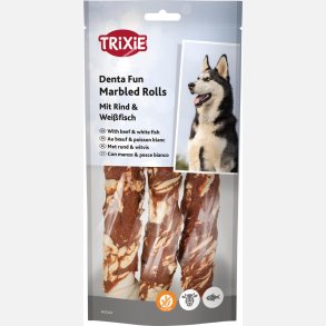 Denta Fun Marbled Rolls beef and white fish 17 cm.