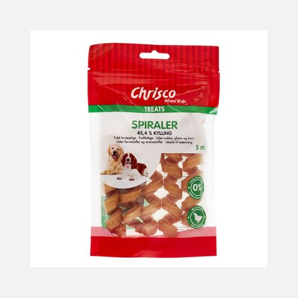 Spiraler med 45,4% kylling 5 stk. / 75 g.
